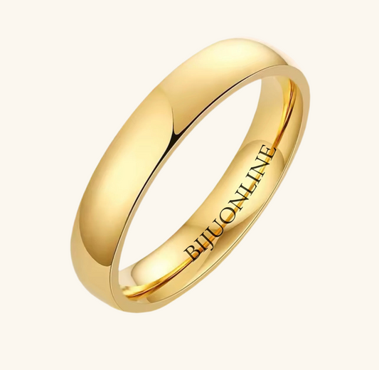 Anel de compromisso Gold Love: Aço
