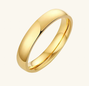 Anel de compromisso Gold Love: Aço